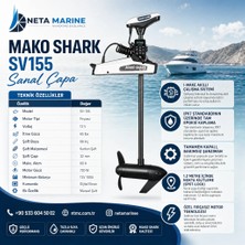 Mako Shark Sanvu 155 Sanal Çapa - 12V 66" Karbon Şaft Gps Trolling Motor (SV155-66F)
