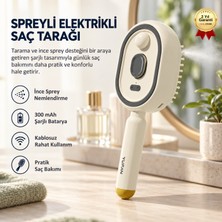 Hızlı Store Spreyli Elektrikli Saç Tarağı 300 Mah Şarjlı Nemlendirme Özellikli