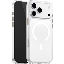Blueo iPhone 18 Pro Max Uyumlu Crystal Şeffaf Magsafe Kılıf (Metal Tuşlu) 6.3 Darbe Emici