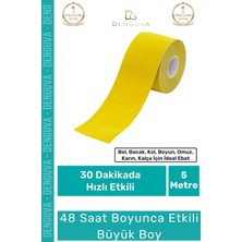 Denguva Hızlı Etkili Büyük Boy Kas Eklem Bel Bacak Kol Boyun Sırt Omuz Karın Kalça Ağrı Isıı Bandı 5cm x 5m