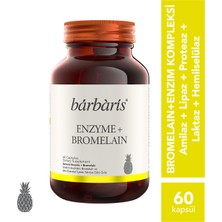 Barbaris Enzyme + Bromelain - 60 Kapsül - Sindirim Enzimleri (Amilaz, Lipaz, Laktaz, Proteaz, Hemisülaz), Bromelain (Ananas Özü) ve Bitki Ekstreleri Takviye Edici Gıda