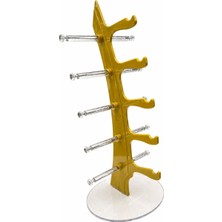 Stand Market 5\'li Yelken Model Gold Gözlük Standı – Akrilik 5 Bölmeli Organizer