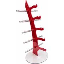 Stand Market 5\\\'li Yelken Model Fuşya Gözlük Standı – Akrilik 5 Bölmeli Gözlük Organizer