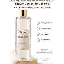 Akne ve Pürüz Karşıtı Duş Jeli - Salisilik Asit, Niacinamide, Zinc Pca & Panthenol Içeren Dermokozmetik Duş Jeli - Re:lab No.01 Skin Perfector | 400 ml Avantajlı Boy