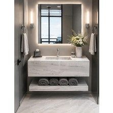 Akay Dizayn Porselen Banyo Lavabosu - Beyazgri L10