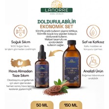 Lanorre Keten Tohumu Yağı  %100 Soğuk Sıkım Ev & Çanta Seti (150ML + 50ML)%100 Saf ve Doğal Flax Seed Oil