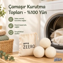 Going Zeero %100 Yün Çamaşır Kurutma Topları 3 Parça Doğal Yumuşatıcı ve Kırışıklık Azaltıcı