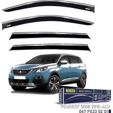 Niken Peugeot 5008 2018+ Kromlu Cam Rüzgarlığı Ön Arka 4 Parça Füme - Polikarbon Mlz.