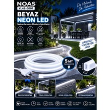 Tak Çalıştır 5 Metre Esnek Noas 6500K Beyaz Neon LED MONTAJ APARATI DAHİL   220V Tak Çalıştır IP65 Esnek Hortum LED 8X16 mm Iç Dış Mekan Dekoratif Aydınlatma YL42-0001