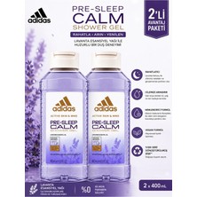 Adidas Active Skin & Mind Pre-Sleep Calm Duş Jeli 400 ml - Lavanta Özlü Rahatlatıcı Bakım x 2 Adet