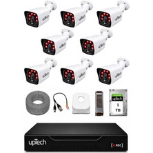 Uptech 8 Kameralı Güvenlik Kamera Seti 2mp 1080P Full Hd 6 Atom LED Gece Görüşlü 1 Tb HDD 5525