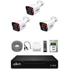Uptech 3 Kameralı Güvenlik Kamera Seti 2mp 1080P Full Hd 6 Atom LED Gece Görüşlü 320GB HDD 5525