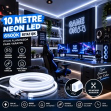 Tak Çalıştır 10 METRE Ultra Parlak Beyaz 10 Metre 6500K Beyaz Neon MONTAJ APARATI DAHİL LED 220V Tak Çalıştır IP65 Esnek Hortum LED 8X16 mm Iç Dış Mekan Dekoratif Aydınlatma Noas YL42-0001