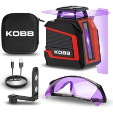 Kobb KBL30P 3.7V Li-Ion Yatay 360° ve Dikey Otomatik Hizalamalı Mor Işık Profesyonel Çizgi Lazer