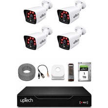Uptech 4 Kameralı Güvenlik Kamera Seti 2mp 1080P Full Hd 6 Atom LED Gece Görüşlü 1 Tb HDD 5525