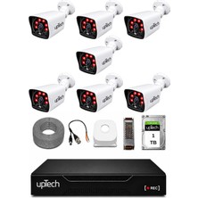 Uptech 7 Kameralı Güvenlik Kamera Seti 2mp 1080P Full Hd 6 Atom LED Gece Görüşlü 1 Tb HDD 5525