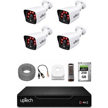Uptech 4 Kameralı Güvenlik Kamera Seti 2mp 1080P Full Hd 6 Atom LED Gece Görüşlü 250 GB HDD 5525
