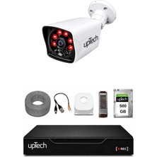 Uptech 1 Kameralı Güvenlik Kamera Seti 2mp 1080P Full Hd 6 Atom LED Gece Görüşlü 500GB HDD 5525