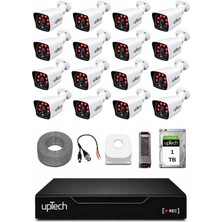 Uptech 16 Kameralı Güvenlik Kamera Seti 2mp 1080P Full Hd 6 Atom LED Gece Görüşlü 1 Tb HDD 5525