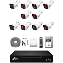 Uptech 10 Kameralı Güvenlik Kamera Seti 2mp 1080P Full Hd 6 Atom LED Gece Görüşlü 1 Tb HDD 5525