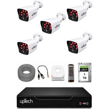 Uptech 5 Kameralı Güvenlik Kamera Seti 2mp 1080P Full Hd 6 Atom LED Gece Görüşlü 1 Tb HDD 5525