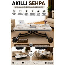 Juppo Üst Tabla Mdf Beyaz Mermer Oval Köşe Alt Siyah
