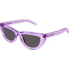Gucci GG1521S 004 51-20 Kadın Füme Mat Camlı Mor Asetat Cat Eye Güneş Gözlüğü