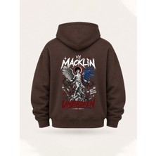 Macklin Unısex Kadın Erkek Unbroken Sırt Baskılı Oversize Hoodie