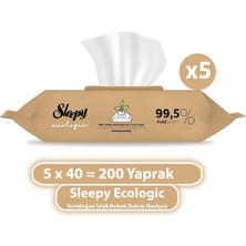 Sleepy Ecologic Yenidogan Islak Bebek Bakım Havlusu 5X40