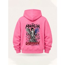 Macklin Unısex Kadın Erkek Unbroken Sırt Baskılı Oversize Hoodie