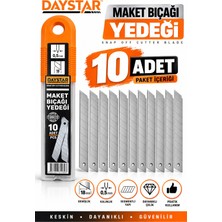 Ellante Daystar 18 mm Maket Bıçağı Yedeği 10 Adet 0,5 mm Segmentli Kesici Yedek Uç