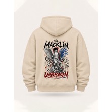Macklin Unısex Kadın Erkek Unbroken Sırt Baskılı Oversize Hoodie
