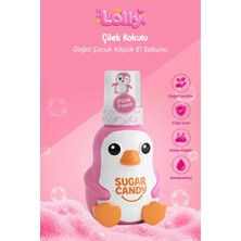 Sugar Candy Çilek Kokulu Doğal Vegan Çocuk Köpük El Sabunu Lolly 350 ml Paraben Içermeyen Pembe Köpük