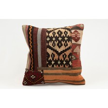 Kilim Wholesale El Yapımı Kilimden Yapılmış Vintage Kırlent Kılıfı, Yün, 40X40 cm
