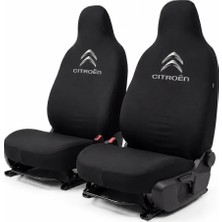 Antwax Siyah Penye Oto Ön ve Arka Koltuk Kılıfı - Citroen Marka Logo Baskılı