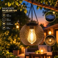 Maetheus Güneş Enerjili Askılı Bahçe Feneri Solar LED Dekoratif Aydınlatma Lambası