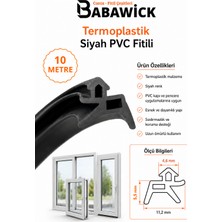 Babawick Kaliteli Hammadde Tpe'den Üretilmiş Conta 3mm Kanala Uyumlu PAK05 Siyah Kapı Pencere Fitili