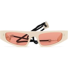 Gucci GG1634S 007 51-18 Kadın Turuncu Mat Camlı Bej Asetat Cat Eye Güneş Gözlüğü