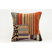 Kilim Wholesale El Yapımı Kilimden Yapılmış Vintage Kırlent Kılıfı, Yün, 40X40 cm