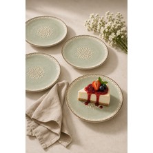 By Bone Rome 6'lı Porselen Pasta Tabağı Seti 19 cm | Tatlı Tabağı, Kahvaltı ve Sunum Tabağı