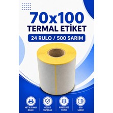 70X100MM Termal Etiket | 24 Rulo | 500 Sarım | Ribonsuz | Kargo, Lojistik, Depo | Yapışkanlı