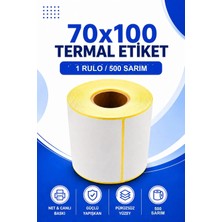 70X100MM Termal Etiket | 1 Rulo | 500 Sarım | Ribonsuz | Kargo, Lojistik, Depo | Yapışkanlı