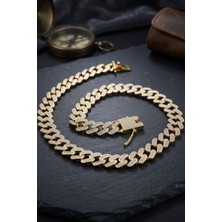 Prestige Paslanmaz Çelik Gurmet Model Kolye Zincir 11Mm Altın Kaplama 902941