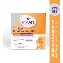 5 Adet Vi-Vet Yüz Için Sir Ağda Bant Seti Portakal 27'li (24 Yüz Bandı + 3 Temizleme Mendili)