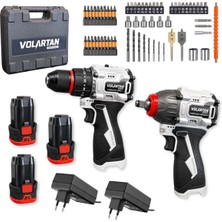 Volartan Delta VTH-2002 2’li Akülü El Aleti Seti (Darbeli Matkap + Somun Sıkma + 3X2.0AH)
