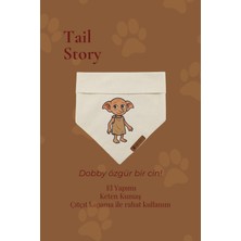 Tail Story Köpek Fuları, Büyük Irklara Özel, Tek Ebat, Keten, El Yapımı Özel Seri Dobby Baskılı Köpek Fuları
