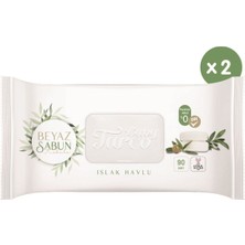 Baby Turco Beyaz Sabun Kokulu Islak Havlu 90'lı X2