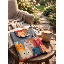 Tadsy Kedili Kitap Kılıfı Şık ve Koruyucu Cepli Kitap Kılıfı Çok Amaçlı Çanta Hediye 19X25 cm