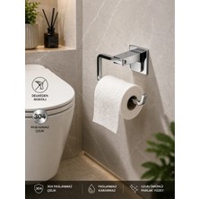 FUALORA Yapışkanlı Banyo Aksesuarı Kapaksız Wc Kağıtlık 304 Paslanmaz Çelik