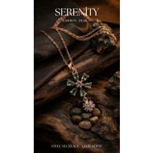 Serenity Çiçek Figür Çelik KOLYE04